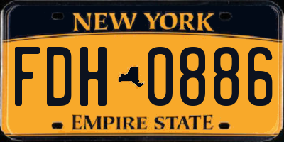 NY license plate FDH0886