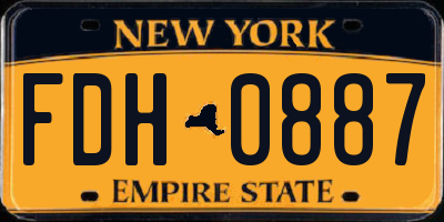 NY license plate FDH0887