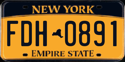 NY license plate FDH0891
