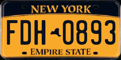 NY license plate FDH0893