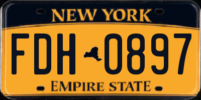 NY license plate FDH0897
