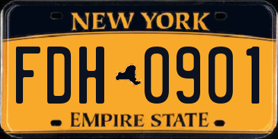NY license plate FDH0901