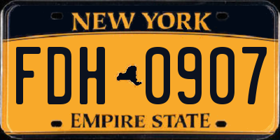 NY license plate FDH0907