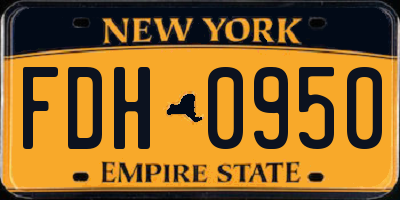 NY license plate FDH0950