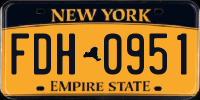 NY license plate FDH0951