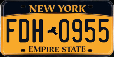 NY license plate FDH0955