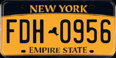 NY license plate FDH0956