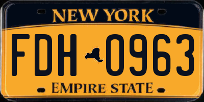 NY license plate FDH0963