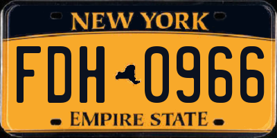 NY license plate FDH0966
