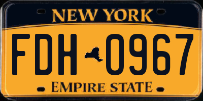 NY license plate FDH0967