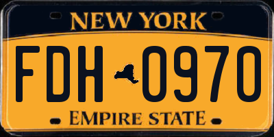 NY license plate FDH0970