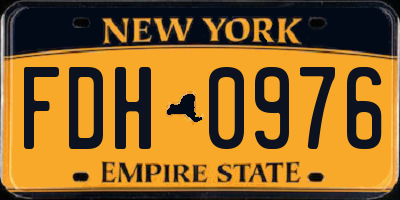 NY license plate FDH0976