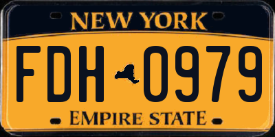 NY license plate FDH0979