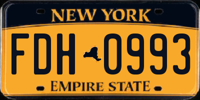 NY license plate FDH0993