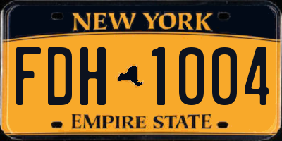NY license plate FDH1004