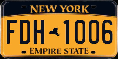 NY license plate FDH1006