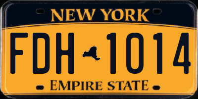 NY license plate FDH1014