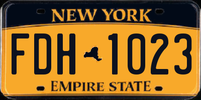 NY license plate FDH1023
