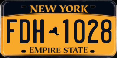 NY license plate FDH1028