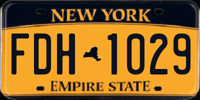 NY license plate FDH1029