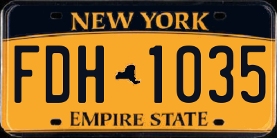 NY license plate FDH1035