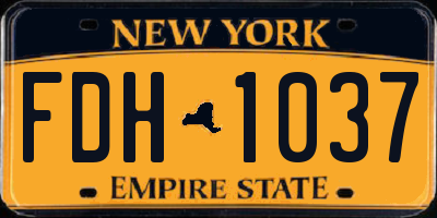 NY license plate FDH1037