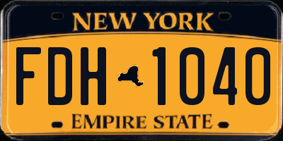 NY license plate FDH1040