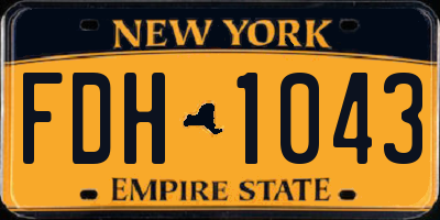 NY license plate FDH1043