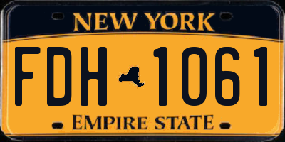NY license plate FDH1061