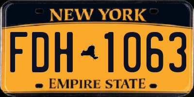 NY license plate FDH1063