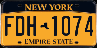 NY license plate FDH1074