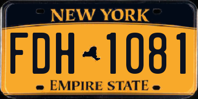NY license plate FDH1081