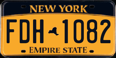 NY license plate FDH1082