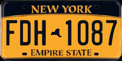 NY license plate FDH1087