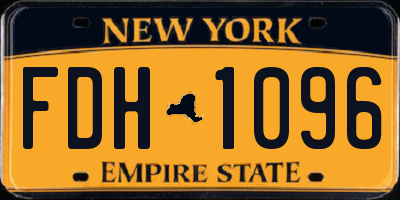 NY license plate FDH1096