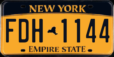 NY license plate FDH1144