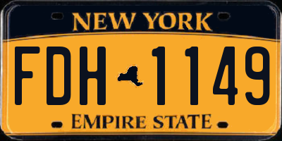 NY license plate FDH1149