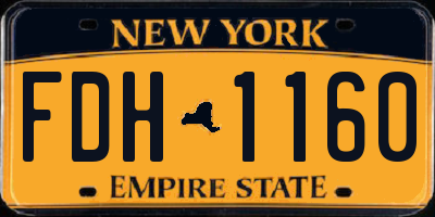 NY license plate FDH1160