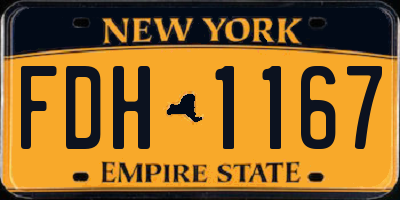 NY license plate FDH1167