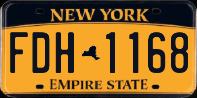 NY license plate FDH1168