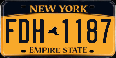 NY license plate FDH1187