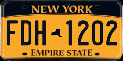 NY license plate FDH1202