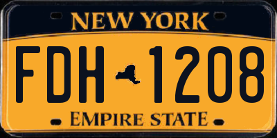 NY license plate FDH1208
