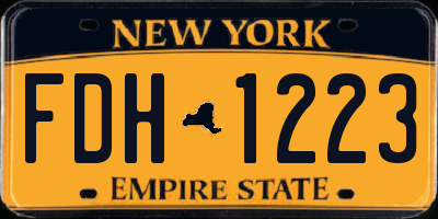 NY license plate FDH1223