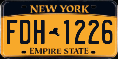 NY license plate FDH1226