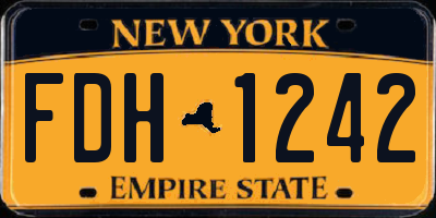 NY license plate FDH1242