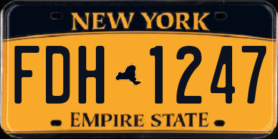 NY license plate FDH1247