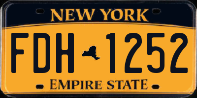 NY license plate FDH1252