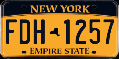 NY license plate FDH1257