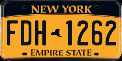 NY license plate FDH1262